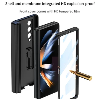 Magnetické Pouzdro Pro Samsung Galaxy Z Fold 3 4 Nárazuvzdorný Kryt s Panty S Pen Slot Přední Sklo Filmu Stojánek Případech pro Z 3 Krát