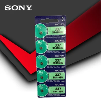 5pc Sony Originální 337 SR416SW 1.55 V, Silver Oxide Hodinky Baterie 337 SR416SW Tlačítko Coin Cell MADE IN JAPAN