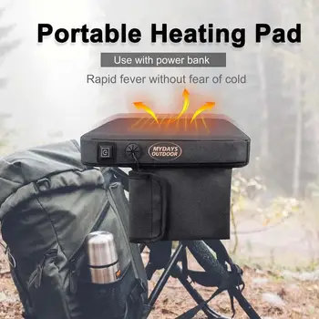 Venkovní Vyhřívaná Sedadla Polštář USB Dobíjecí Tkaniny Camping Mat Non-slip Topení Pad Pro Rybaření Topení Sedáku Teplejší