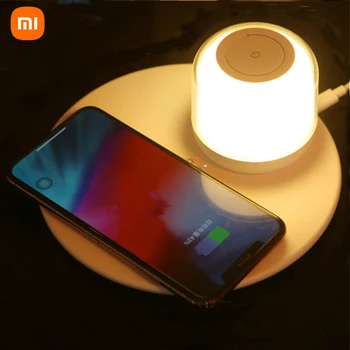 Xiaomi 15W Rychlé Bezdrátové Nabíječky Stůl Noční Lampa pro IPhone, Samsung, Huawei Mobilní Telefon Nabíjecí Držák Ložnice Noční Světlo Nové