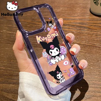 Sanrio Nový Iphone Případ Kreslený Kuromi Cool Průhledný Kryt Iphone 14 Plus 11 12 13 Pro Max X Xr Xsmax Nárazuvzdorný Luxusní Pouzdro