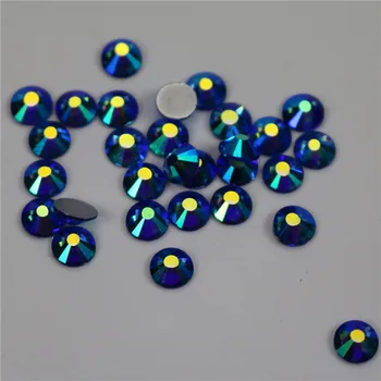 1440pcs Tmavě modrá/Sapphire AB FlatBack Strass Nail art Drahokamu 3D Skleněné Kulaté Kameny Crystal Pro DIY Nehtů Dekorace, Přívěsky