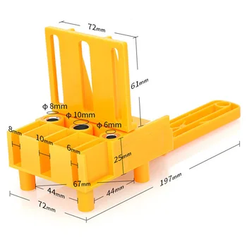 Rychlé Dřeva Doweling Jig ABS Plast Ruční Jig Pocket Díra Systém 6/8/10mm Vrták vrták Pro Tesařské Hmoždinky Klouby