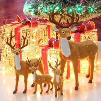 Všechny velikosti Elk Plyšové Vánoce Jelen Dekorace Simulace Sob Panenky pro Domácí Veselé vánoce Vánoční Ozdoby Nový Rok Dárky