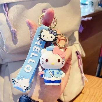 Módní Kawaii Kočička Kitty Sanrio Klíčenka Anime Panenku Pandent Kouzlo Auta Batoh Bag Keyring Hračky, Příslušenství, Dívky Srdce Děti Dárky