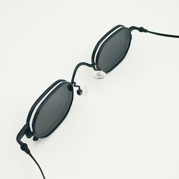 Dámské a Pánské Módní Malé Polygonální sluneční Brýle Retro Kovový Rám Osobnosti Hip Hop Malý Rám Optické Brýle pro Dospělé Glasse
