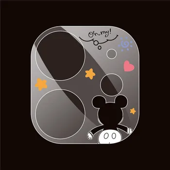 Disney Mickey Steh Nový Kreslený Transparentní Fotoaparát Len Tvrzené Sklo Pro iPhone 11 12 Pro Max Screen Protector Fotoaparátu Skla