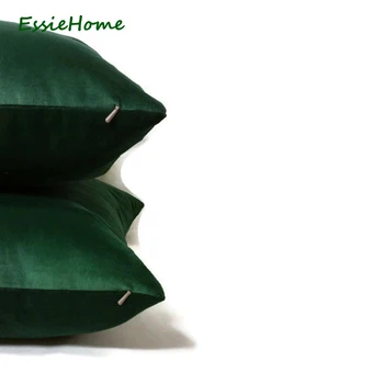 ESSIE DOMŮ Luxusní Zelený Mech Smaragdově Zelené Sametové Lesní Zelená povlak na Polštář Polštář Případě Dřevo Polštář Hunter Green Velvet