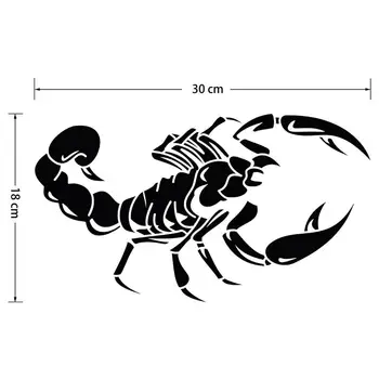 Roztomilé 3D Scorpion Auto Samolepky na Auto Styling KK Vinyl Obtisk Nálepka Auto Doplňky, Dekorace 30cm