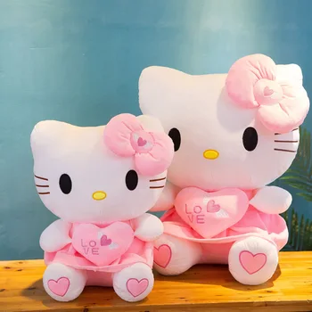 Nové Sanrio Hello Kitty Kawaii Plyšové Hračky Cat Dolls Měkké Plněné Roztomilé Hello Kitty Kawaii Pokoj Dekor Hračky pro Dívky Narozeniny Dárky