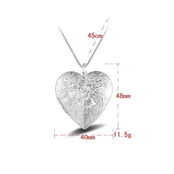2020 Nové 925 Sterling Silver Náhrdelník Srdce Rámu Přívěsek Náhrdelník Může Být Naloženo S Fotografií DIY Šperky Dárkové