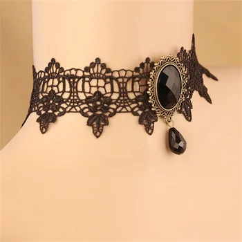 YiYaoFa náhrdelník Náhrdelník Krajkový Náhrdelník & Přívěsek Vintage Ženy Příslušenství Gotické Falešné Šperky Obojek Prohlášení Náhrdelníky GN-80