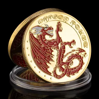 Red Dragon Collectible Magie Pamětní Mince Pozlacené Pamětní Mince Kolekce Dárek Pamětní Minci