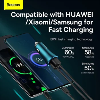 Baseus 60W Auto Nabíječka Quick Charge 4.0 3.0 Typ C PD Rychlé Nabíjení FCP SCP AFC Auto Nabíječka Pro Xiaomi iPhone Huawei Samsung