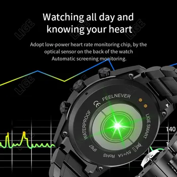 2022 LIGE Pánské elegantní Hodinky Muži Bluetooth Volání Smartwatch ženy Bezdrátové Nabíjení, Voděodolný Fitness Náramek náramkové Hodinky +box