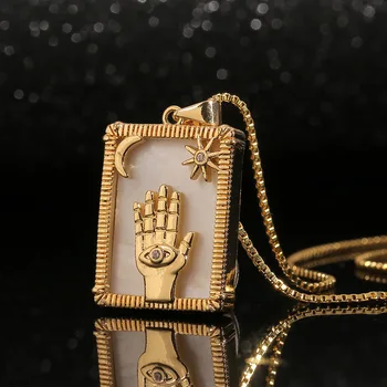 Nové Módní Dámské Šperky In Shell ve tvaru Srdce Had Přívěsek Měděná-pozlacené pravým Zlatem Osobnost Náhrdelník Box Řetězce