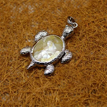 DoreenBeads na Bázi Zinku Slitiny Shell Přívěsky Oceánu Šperky Stříbrné Barvě Sea Turtle Zvířecí DIY Šperky Dárky 49mm x 31 mm, 1 KS
