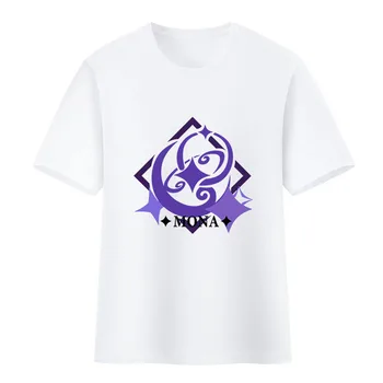 Anime Genshin Dopad Klee Zhong li, Dámské Pánské Módní Cospla Bílé Thirts Základní Krátký Rukáv T-shirt Ležérní Student Tee