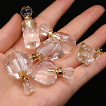 Nový Styl Hot Prodej Přírodního Kamene Parfémy Láhev Clear Quartz Nepravidelný Přívěsek Pro Výrobu Šperků DIY Náhrdelník Příslušenství