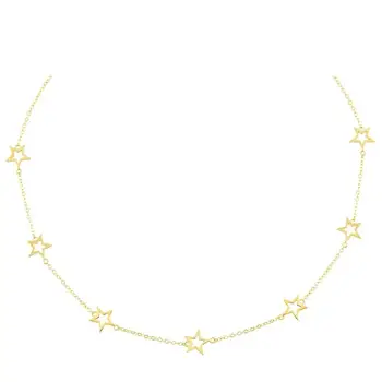 Jemné elegantní klasické jemné 925 sterling silver šperky, drobné duté hvězda kouzlo tenké stříbrné řetězy hvězda náhrdelník náhrdelník 925