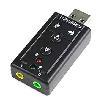 Profesionální USB Zvuková Karta 7.1 Kanálový Zvuk, Mikrofon, Sluchátka Adaptér Pro Notebook, PC, Externí DirectSound 3D