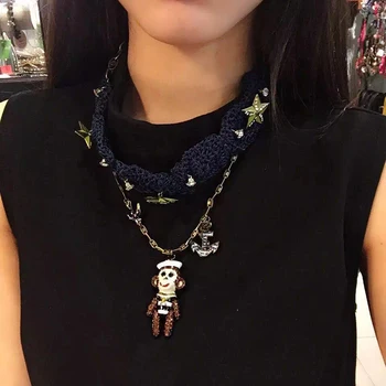 Amorita boutique Retro módní monkey design přívěsek náhrdelník