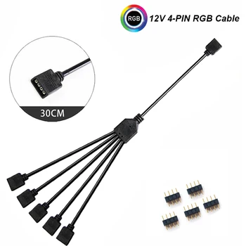 12V/4pin 5V/3-pin AURA RGB Prodlužovací Kabel Adaptéru,základní Desky se 2 nebo 3 nebo 4 RGB Konektory Splitter Rozbočovač pro PC LED Light Strip