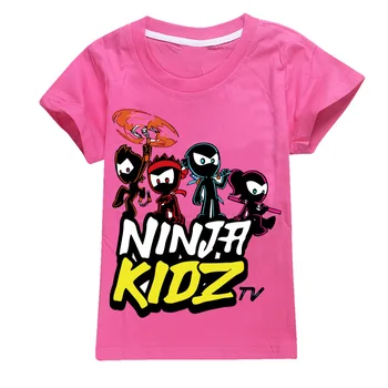 NINJA KIDZ Dětské Bavlněné Karikatura Tees 2022 Nové Letní Boys Girls Krátký Rukáv T-Shirt Topy Děti Kostým Cosplay Oblečení