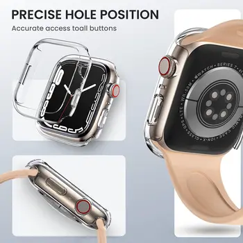 Pouzdro Pro Apple Watch série 8 7 49mm 45 mm/41mm 44mm/40mm 44 45 mm All-kolem Jasné rámu iwatch Ultra 4 3 5 se 6 7 49 mm