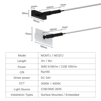 XRZLux 4m/8m Skyline Lineární Světlo v Moderním Minimalistickém LED Nástěnné Svítidlo Led Strip Line Lampa Pro Obývací pokoj Ložnice Jídelna