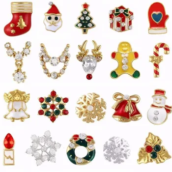 10KS zlaté stříbrné kovové 3d Diamanty nail art vánoční dekorace kouzlo nehty, třpytky, kamínky nail šperky dodávky