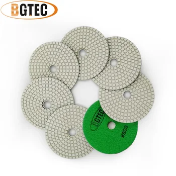 BGTEC 4inch 7pcs #800 mokré diamantový flexibilní lešticí podložky 100 mm brusný kotouč na žulu, mramor, keramické