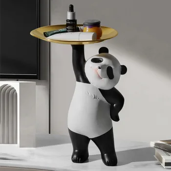 Pryskyřice Dekorativní Panda Zásobník Vchod Ozdoby Obývací Pokoj Key Storage Desktop Pryskyřice Socha Domácí Výzdoba Sochařství Craft Dárek