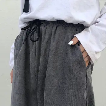 Široké Kalhoty Nohy Ženy BF Streetwear Unisex Jednoduché Pevné Nové Podzimní Volné Vintage All-zápas Styl Safari Studenty Harajuku Y2k Ins