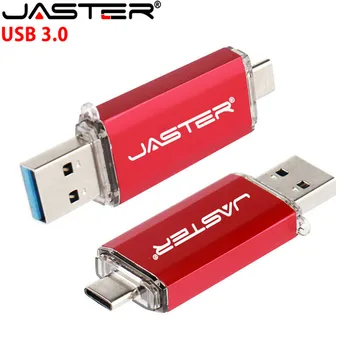JASTER 2-v-1 USB Flash Disk High Speed Type-C 3.0 4GB 8GB 16GB 32GB 64GB 128GB Zdarma Vlastní Logo Obchodní Dárek Memory Stick